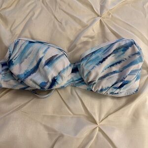 Blue and White Bikini Top